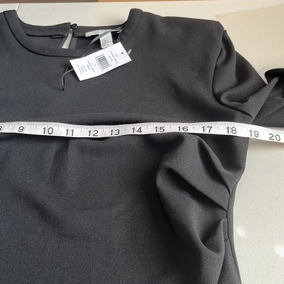Halston Puckered Long Sleeve Top Black Size Small NWT - Picture 8 of 10